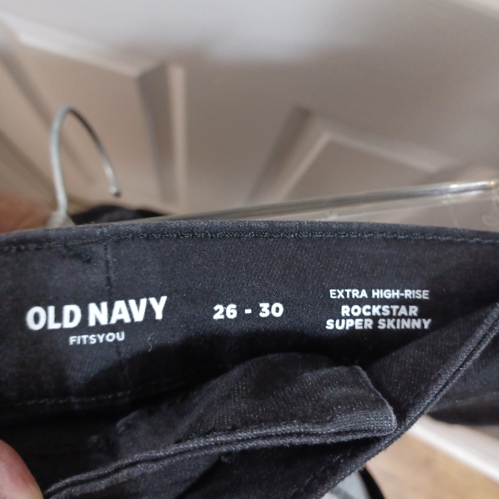 Size 26-30 Rockstar Super Skinny Black Jeans